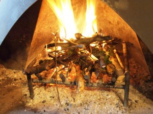 「暖炉」で芝焼き