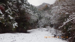 雪景色の24.5番・第２(新)堰堤上入り口上流 photo by 入渓者さん from 高知_1119'2013