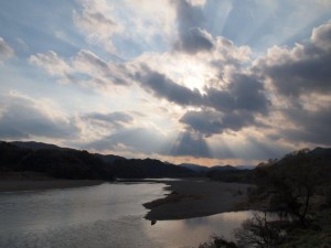 仁淀川の夕陽_1211'2013