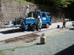 倶楽部ハウス前・町道の補修工事_0425'2014