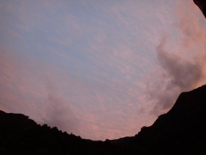 夕焼け画像・テラスから根須木を望む_1010'2014