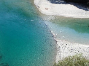 出台橋，中野川川・桑瀬川合流点。中野川川の砂州が台風で流されました。_1019'2014