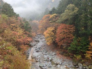 雨霧に煙る第二(新)堰堤下流部_1109'2014