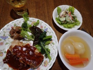 晩飯 with ウィスキーソーダ