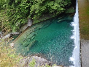 二号(旧)堰堤・釣り人はどーしても遠くへキャストしがちなんですが・・竿一本分の距離にも．．です。