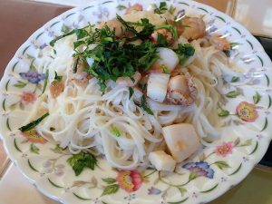 稲庭うどん・イタリア風・・美味！